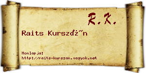 Raits Kurszán névjegykártya